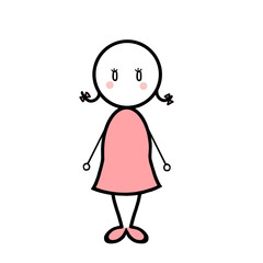 Illustration of a girl in pink clothes
