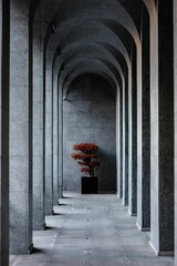 Vertical shot of the arch architecture with a plant in the background © Irakli Chelidze/Wirestock Creators