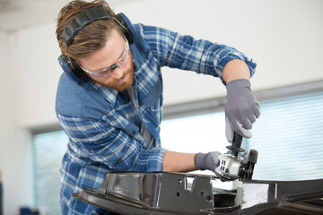 welder grinder metal an angle grinder