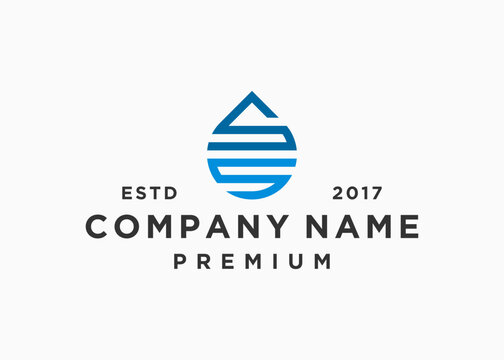 initial letter ss water drop logo design vector illustration template
