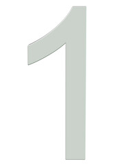 Obraz premium 3d silver number 1