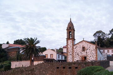 Fototapeta na wymiar Church of San Andres de Teixido on the shores of the Atlantic Ocean, Serra da Capelada, A Coruña 