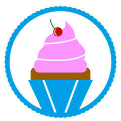 Cupcake Logo Simple Vector