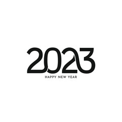 Happy New year 2023 text modern elegant design background
