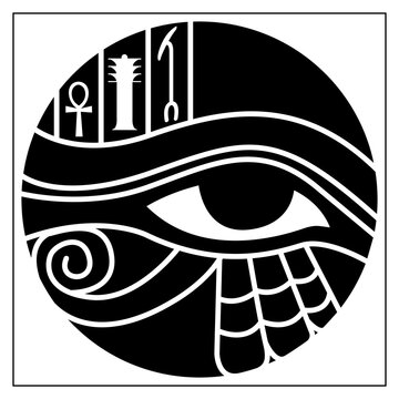 Egyptian Eye of Horus, ankh ,Djed, Was symbol.eps
