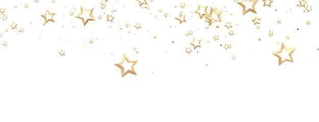 Holiday golden decoration, glitter frame isolated