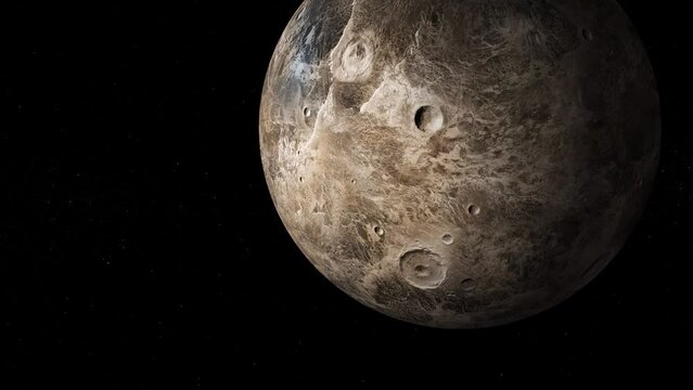 Ceres fictional 3d realistic planet viewing with star on space