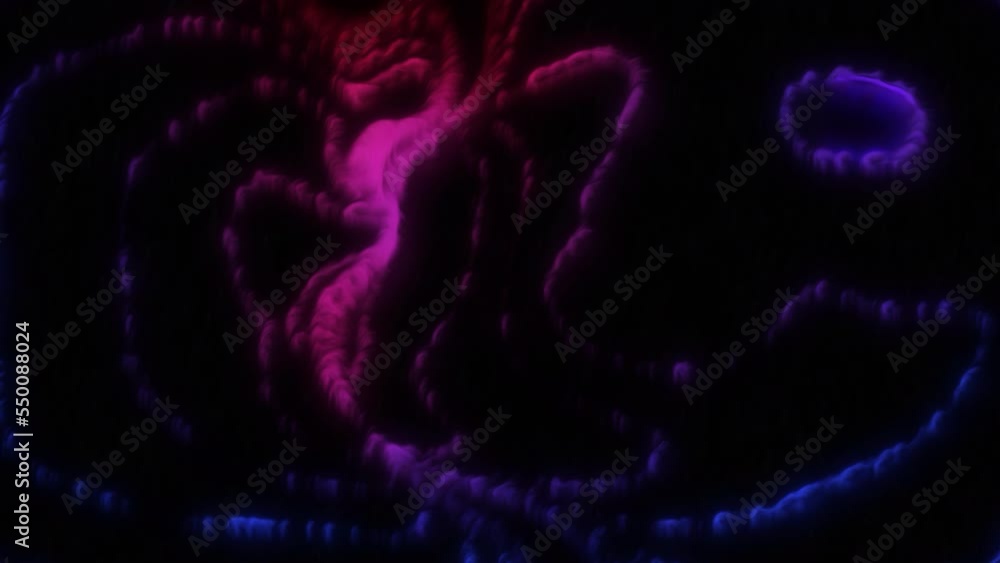 Poster energy pulses with colorful curved lines. motion. colorful computer pulses with circular lines on bl