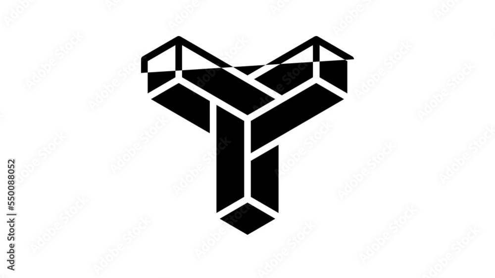 Poster paradox impossible geometric shape line icon animation