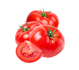 Tomato vegetables isolated on white or transparent background.