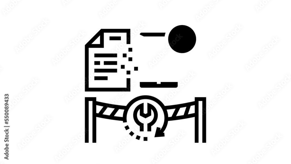 Poster computer forensics services line icon animation