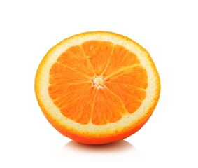 Fototapeta na wymiar orange slice isolated on nwhite background
