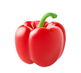 Sweet bell pepper isolated on white or transparent background.