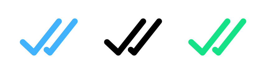 simple double tick, checklist icon vector © cyberkettle