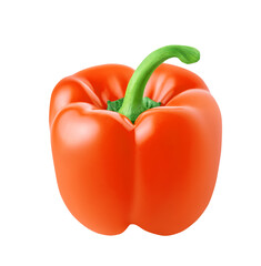 Sweet bell pepper isolated on white or transparent background.