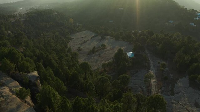 Aerial view of mountains at Panjpeer rocks Pakistan