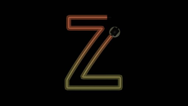 Animated Neon Flickering Font - Letter Z