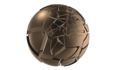 Abstract 3d Isolated Gold Design Shape Sphere Object 