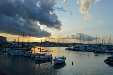 Sunset in the Costa Brava port