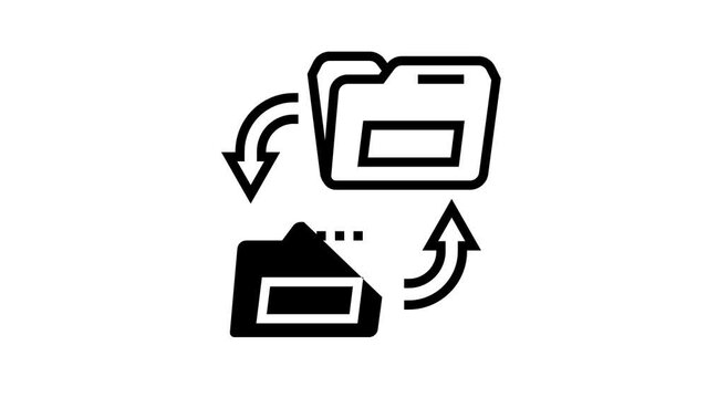 transfer folder line icon animation