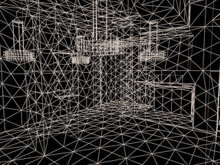 Abstract geometric concrete architecture background. 3d render illustration