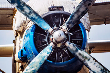 Airplane propeller closeup