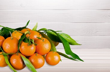 Tasty fresh ripe mandarin fruit or oranges