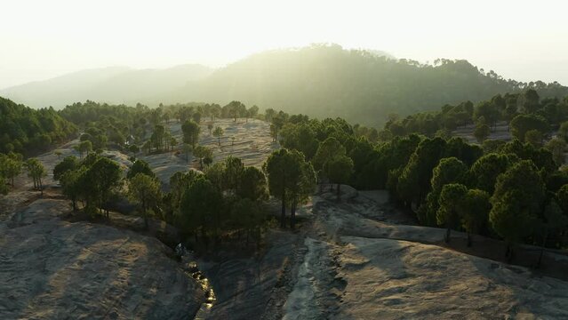 Aerial view of mountains at Panjpeer rocks Pakistan