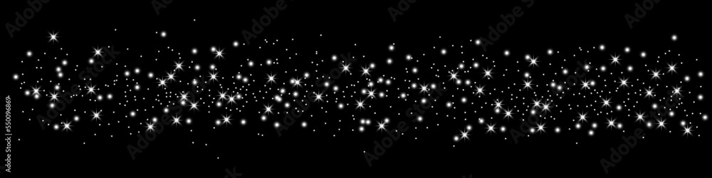 Poster glittering vector dust on a transparent background. white sparkling lights. christmas holiday glow p