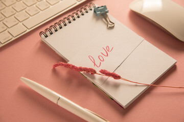 Note left on love notepad.