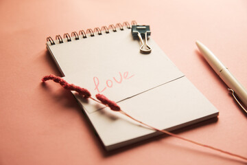 Note left on love notepad.
