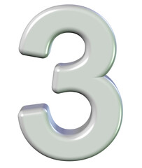 3d silver number 3