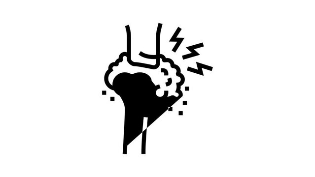 gout health problem line icon animation