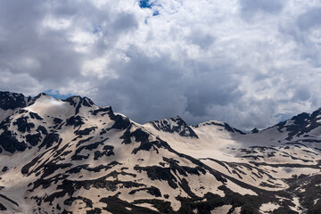 peak mountains and white clouds Elbrus