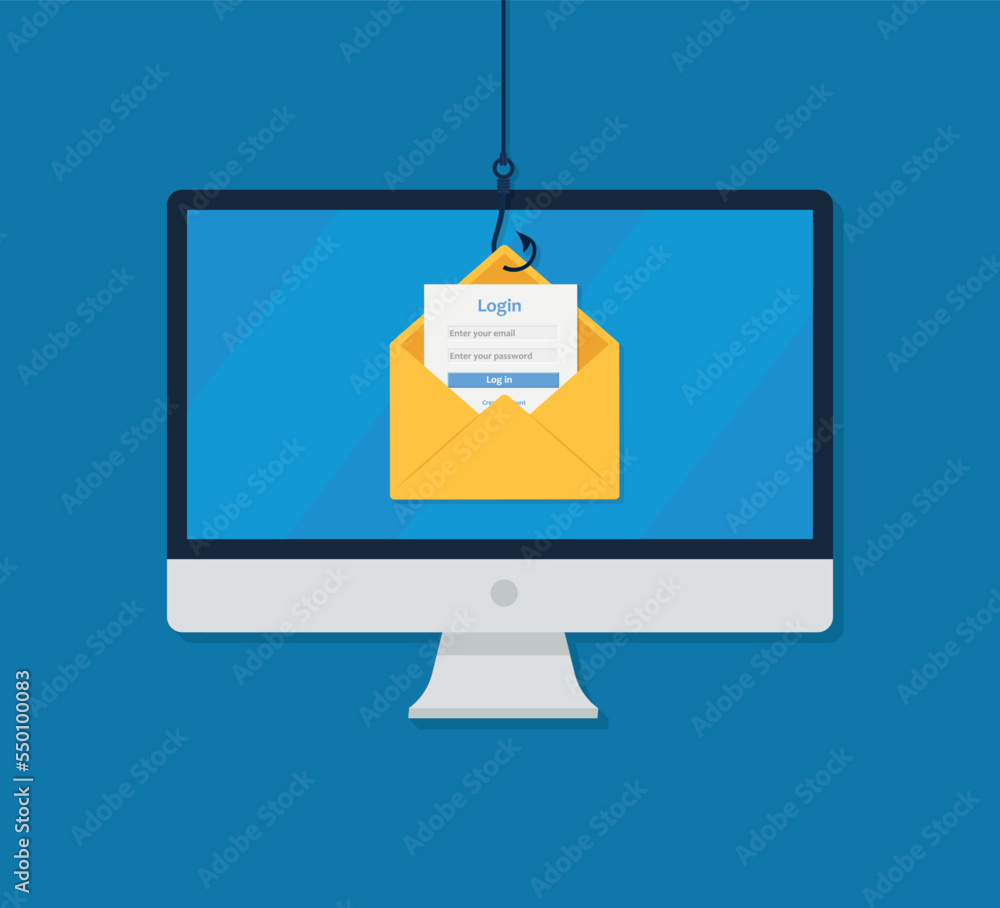 Poster internet phishing, account hacking attempt during online payment - hacker activity, data theft, hack