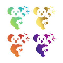 Funny panda bear stickers collection with 4 color.