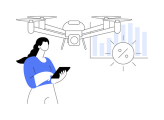 Meteorology drones abstract concept vector illustration.