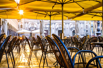 typical italian sidewalk cafe - restaurant