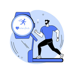 Smartwatch advanced sport tracking isolated cartoon vector illustrations.