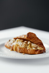 sweet croissant stuffed with nuts
