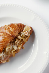 sweet croissant stuffed with nuts