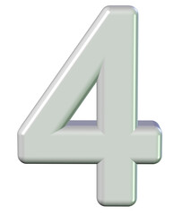 Fototapeta premium 3d silver number 4
