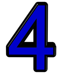 Fototapeta premium 3d blue number 4