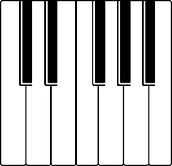 Naklejka premium Piano keys. Musical instrument keyboard. Vector illustration.