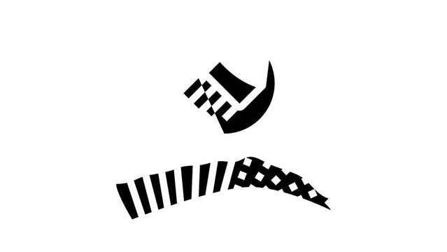 microblading procedure glyph icon animation