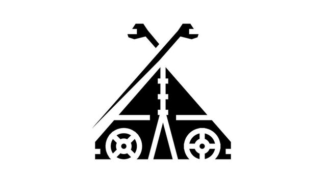 tent viking glyph icon animation