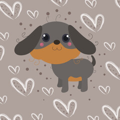 Cute Cartoon Dog Characters suitable for children's clothing designs