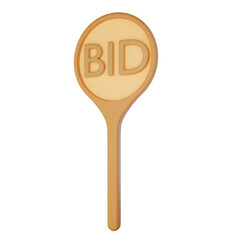 Auction plate bid icon 3D illustration
