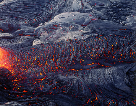 Abstract composition of pahoehoe lava solidifying.