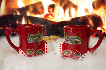 Christmas lights, decorations and drinks